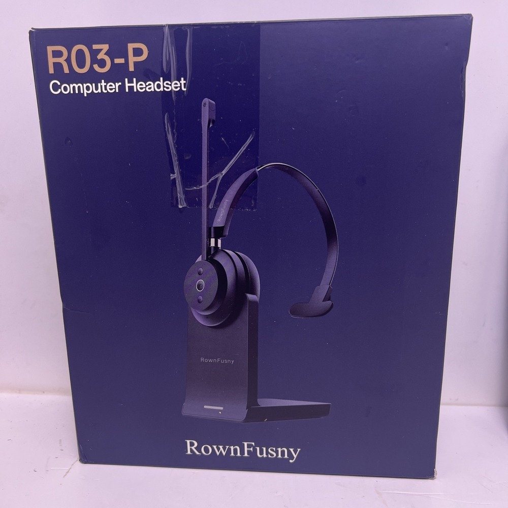 Rown Fusny R03-p Computer Headset Wireless Bluetooth Noise Cancelling Comfort/ n